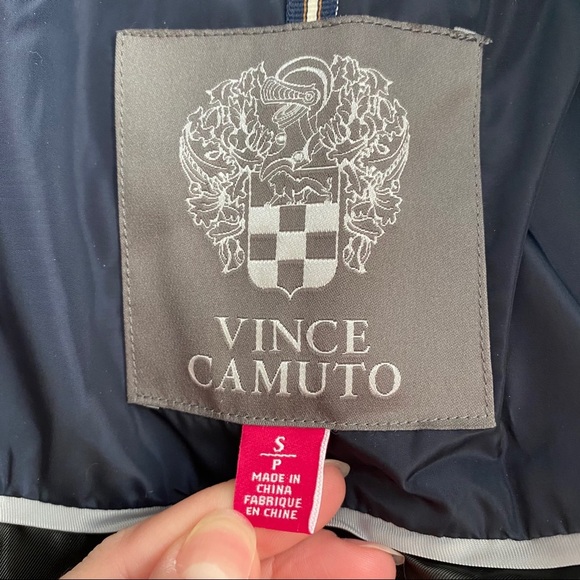 Vince Camuto Belted Quilted Jacket Blue Sz Small - Picture 7 of 12